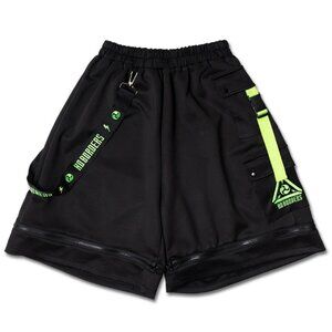 NEW ACDC RAG - Uzurai Cyberpunk Tech Black Green Cargo Shorts